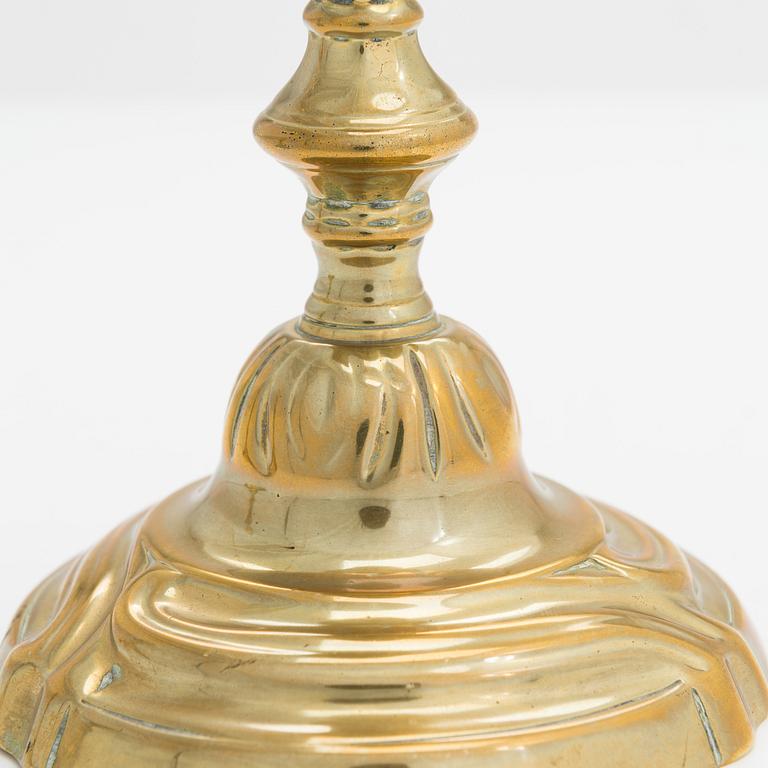 A pair of mid-18th century candlesticks France.