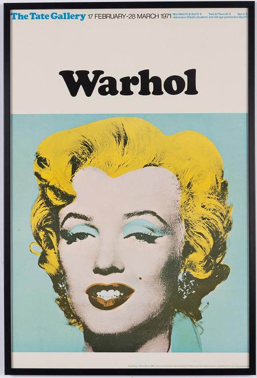 Andy Warhol, efter. Utställningsaffisch, The Tate Gallery, 1971.