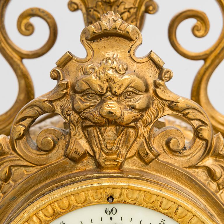 A gilt bronze Mantle Clock, marked H&F Paris, late 19th century.