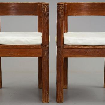 BRÖDERNA ERIKSSON (The Eriksson brothers), attributed to, a pair of stained and carved chairs, Arvika, Art Nouveau,