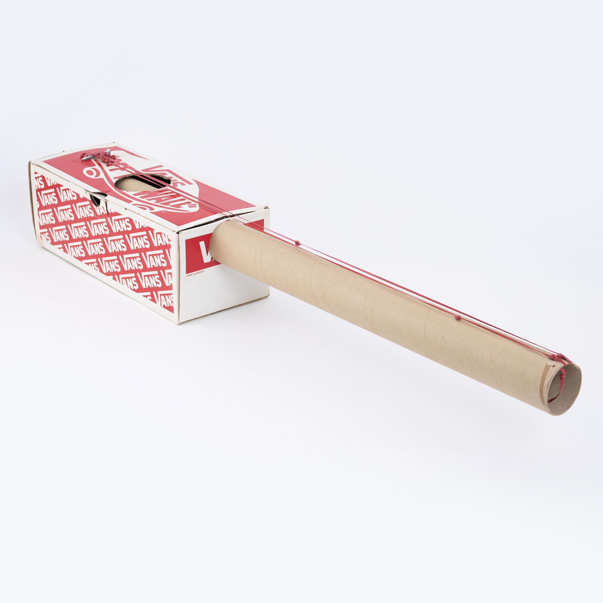 Charlie Woolley, executed in 2007. Cardboard, elastic bands, screws.