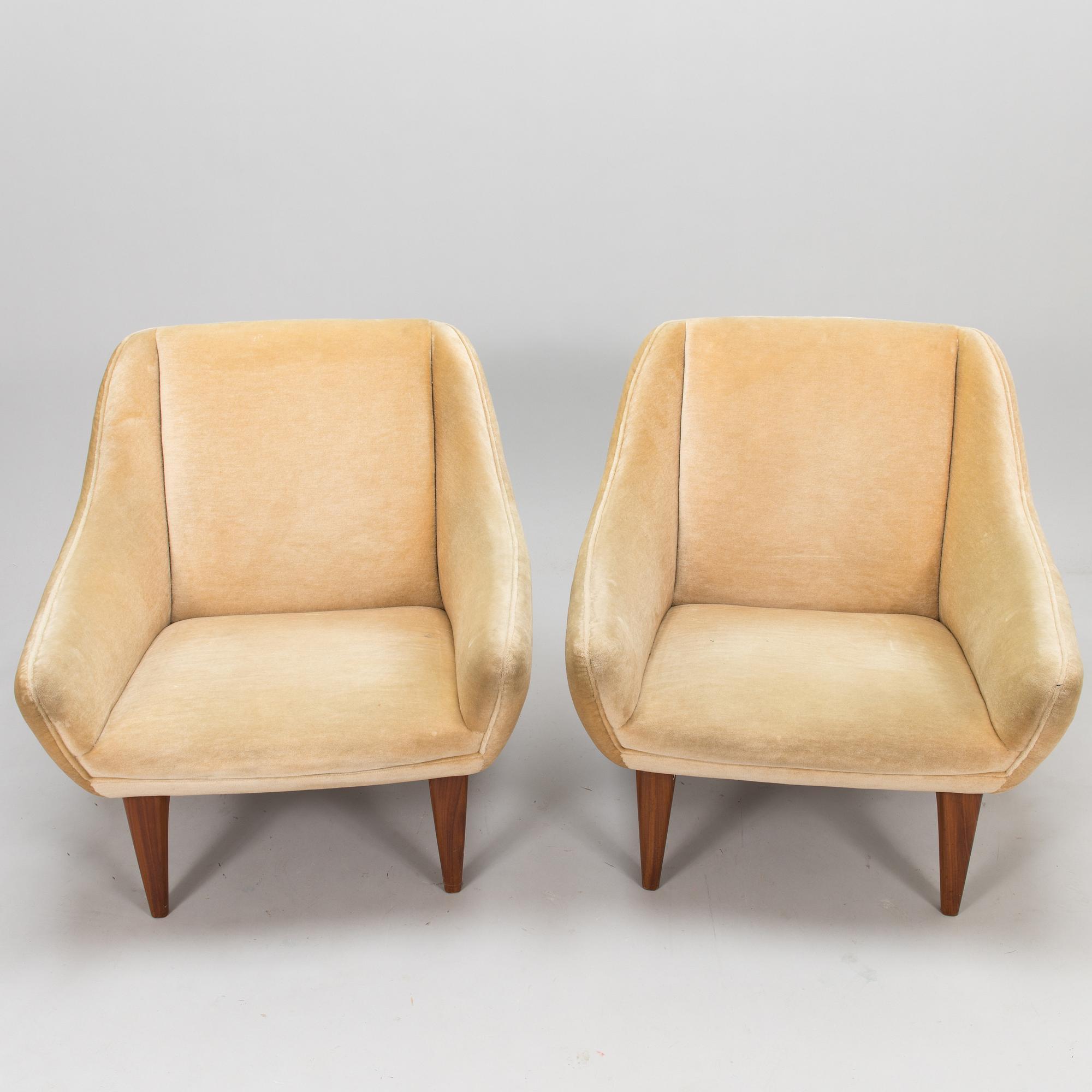 ILLUM WIKKELSÖ, Fåtöljer ett par, ML-140, för A. Mikael Laursen & Søn, Århus 1950-tal.