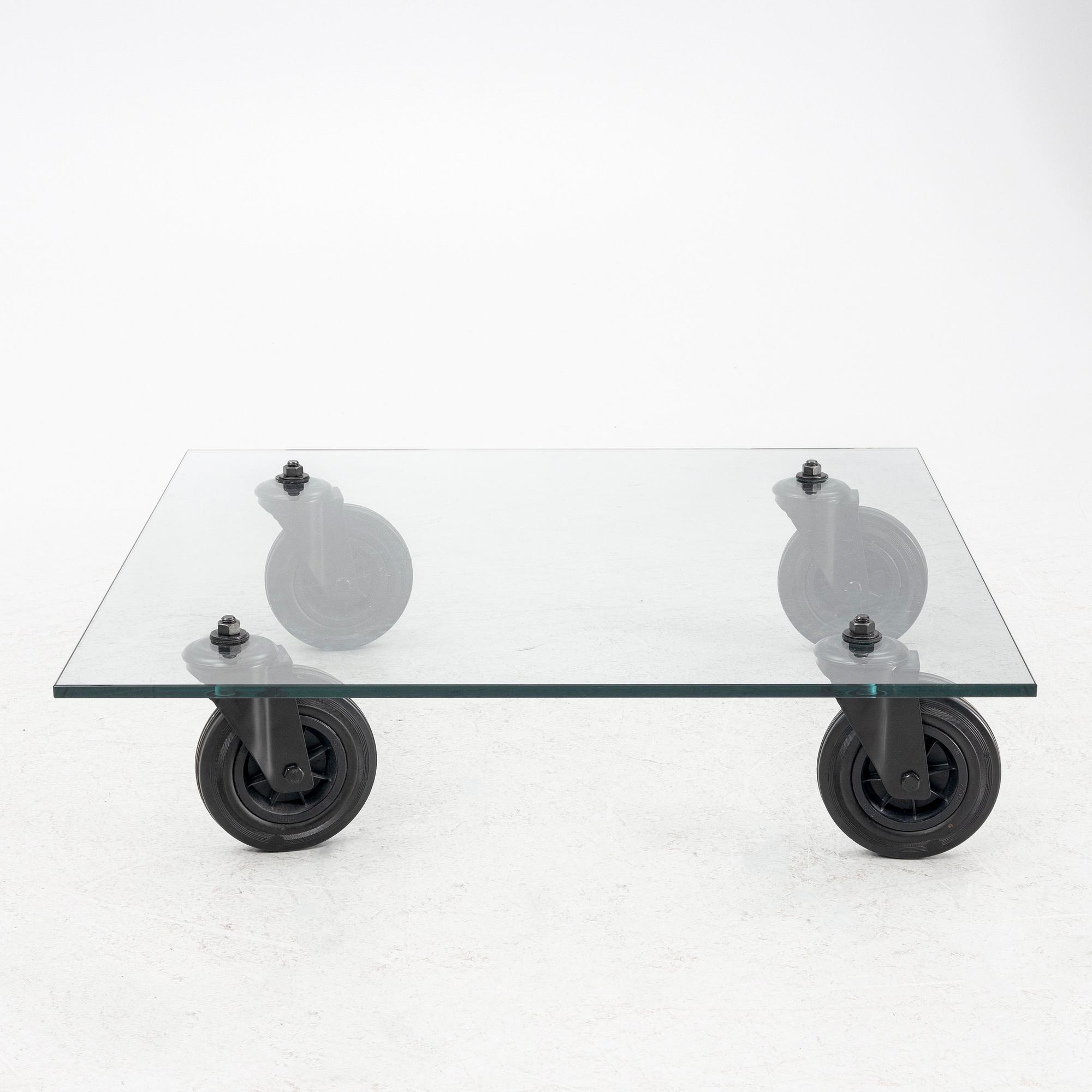 Gae Aulenti, Coffee table, "Table with Wheels", Fontana Arte, Italy late 20th century/21st century.