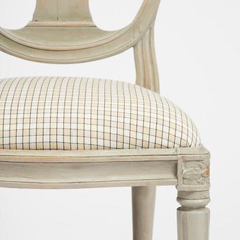 A set of six Gustavian chairs by J. E. Höglander (master in Stockholm 1777-1813).