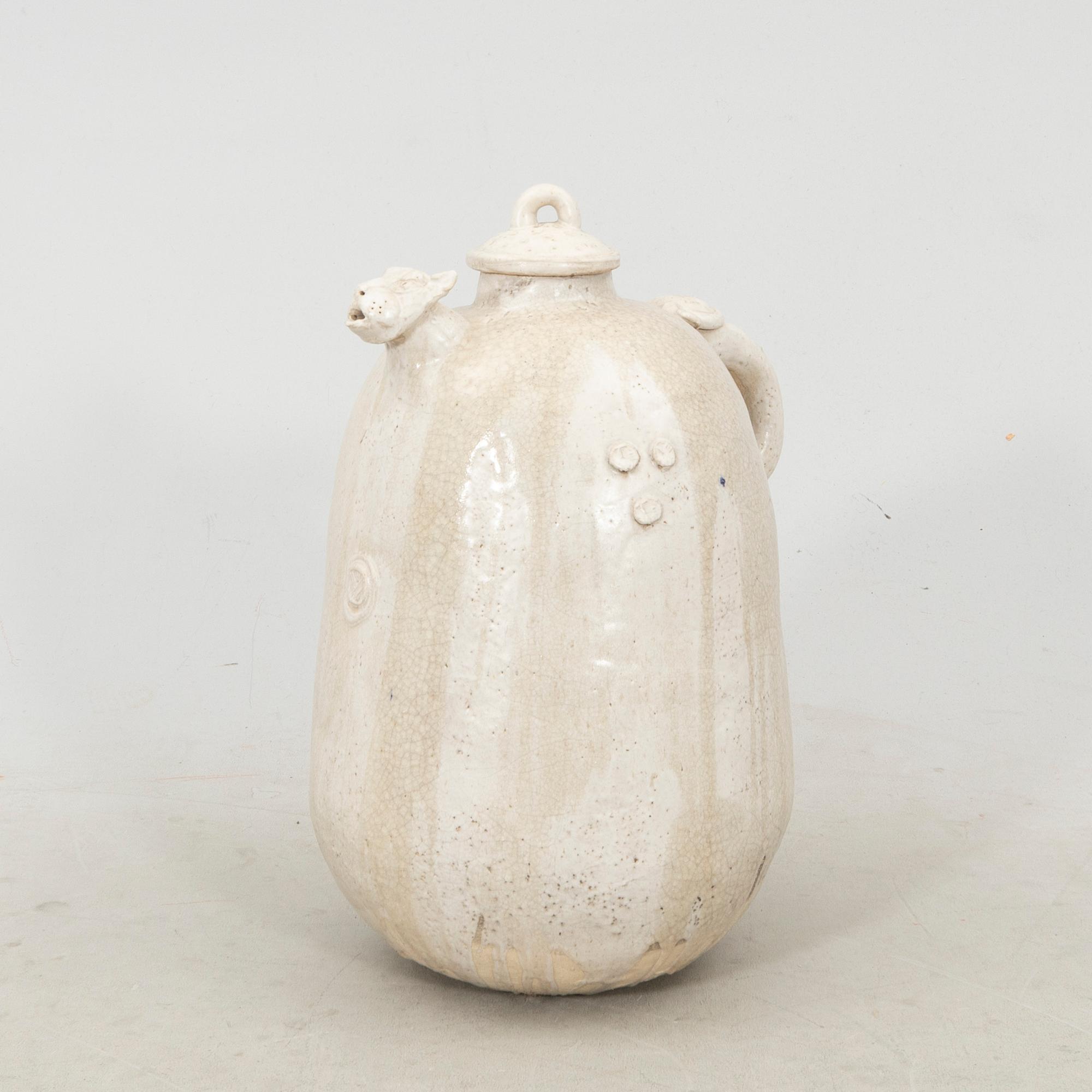 Gösta Grähs, signed stoneware teapot floor model own workshop.