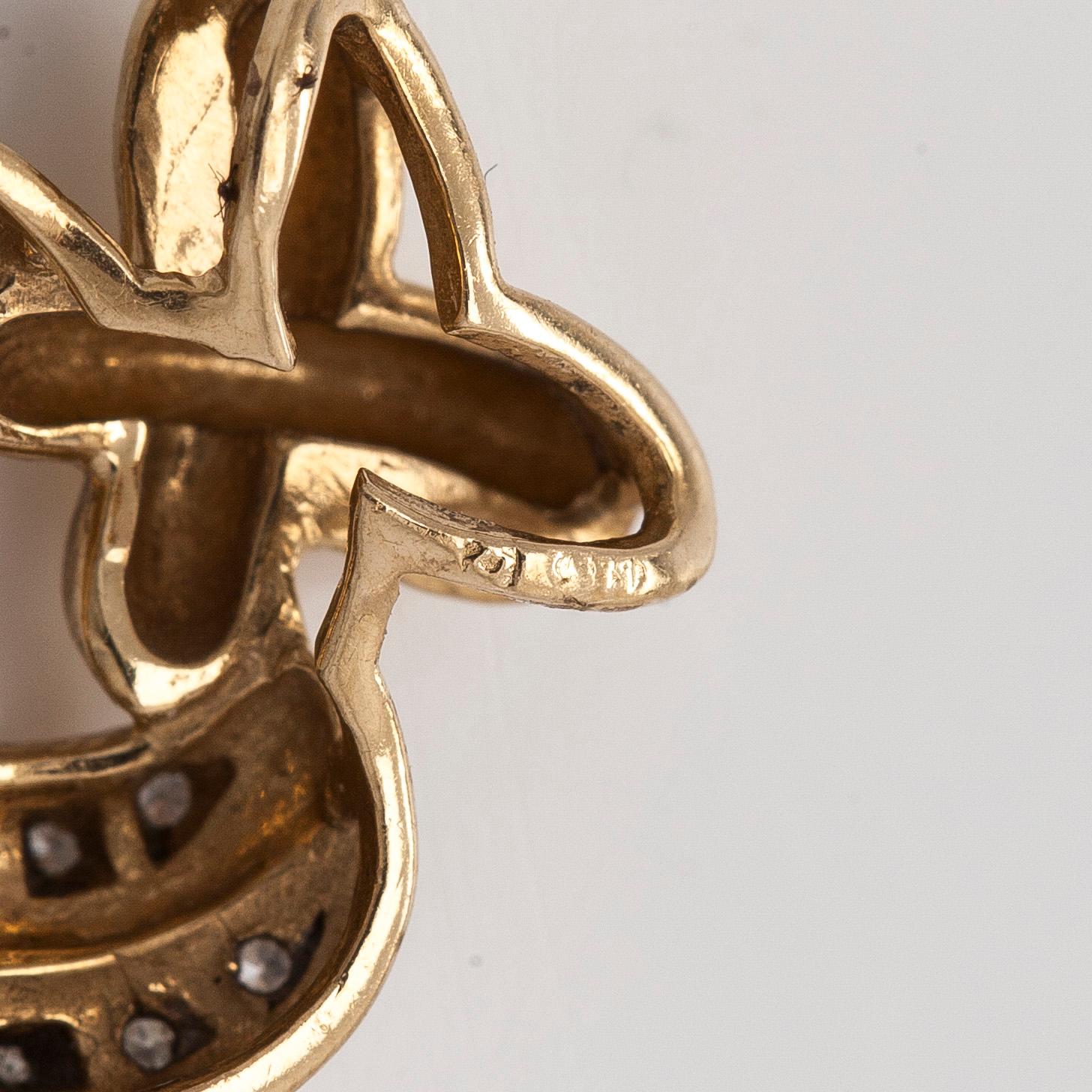 Hänge, åttkantslipade diamanter, 14K guld.