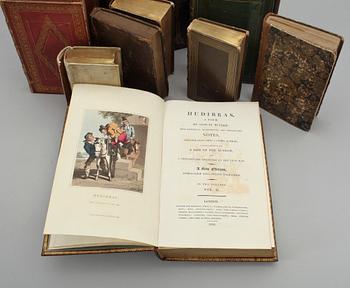 BOKPARTI LYRIK OCH SKÖNLITTERATUR, 13 vol, bla "Hudibras, a poem" II, av Samuel Butler, London 1822.
