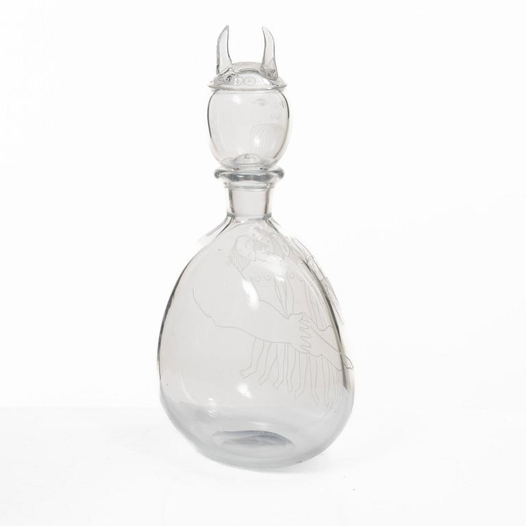 Sven Palmqvist, a decanter, Orrefors, 1958.
