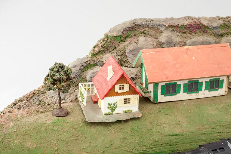 A model train set with accessories, partly Fleischmann, second half of the 20th century.