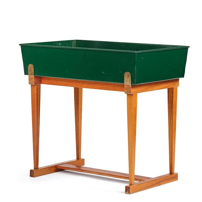 Josef Frank, a rare flower table with green lacquered box model B 2084, Firma Svenskt Tenn, 1950-60s.