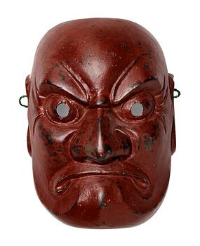1819. A red painted Japanese Noo Masque, period of Meiji.