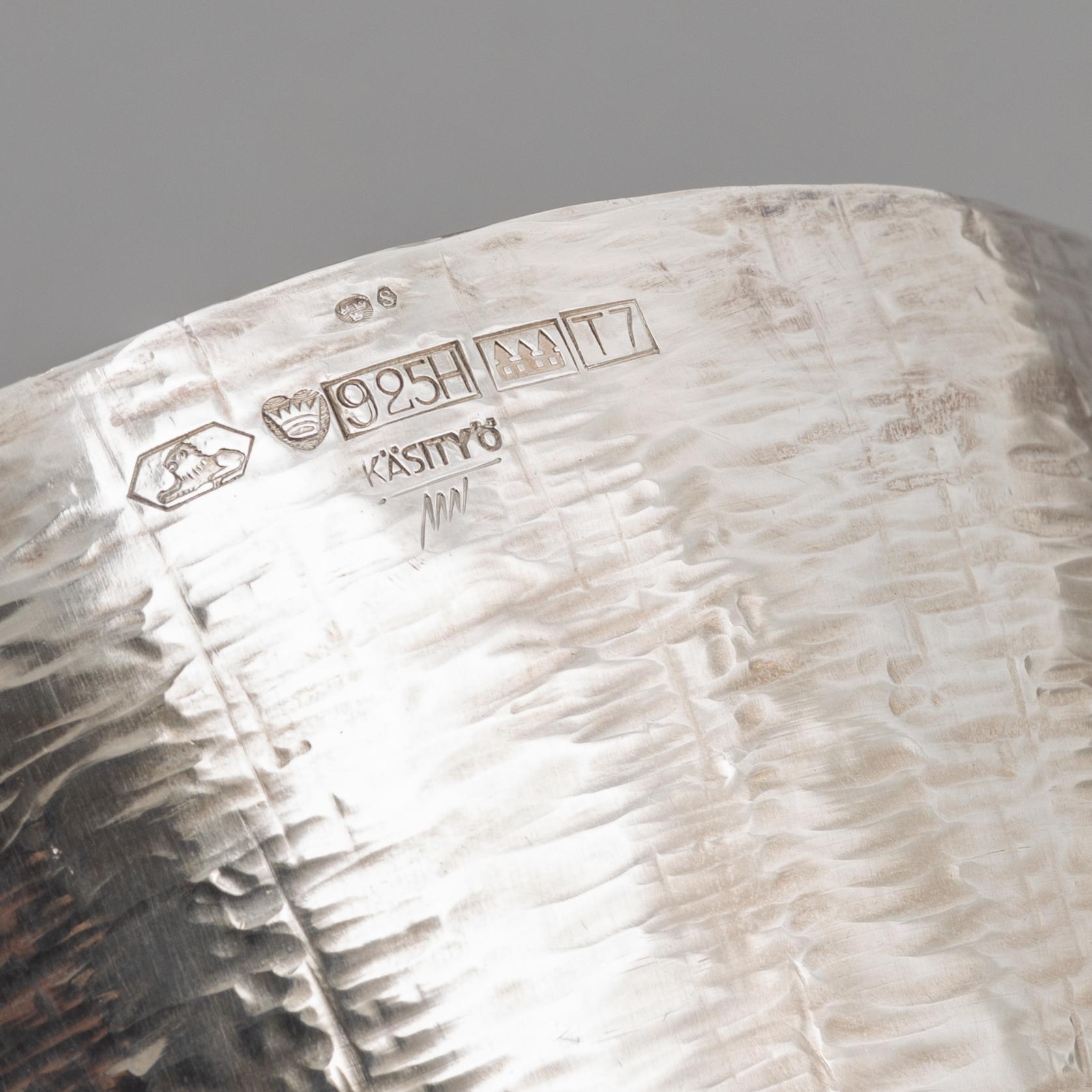 Tapio Wirkkala, a sterling silver bowl, Kultakeskus Oy, Hämeenlinna, Finland 1972.
