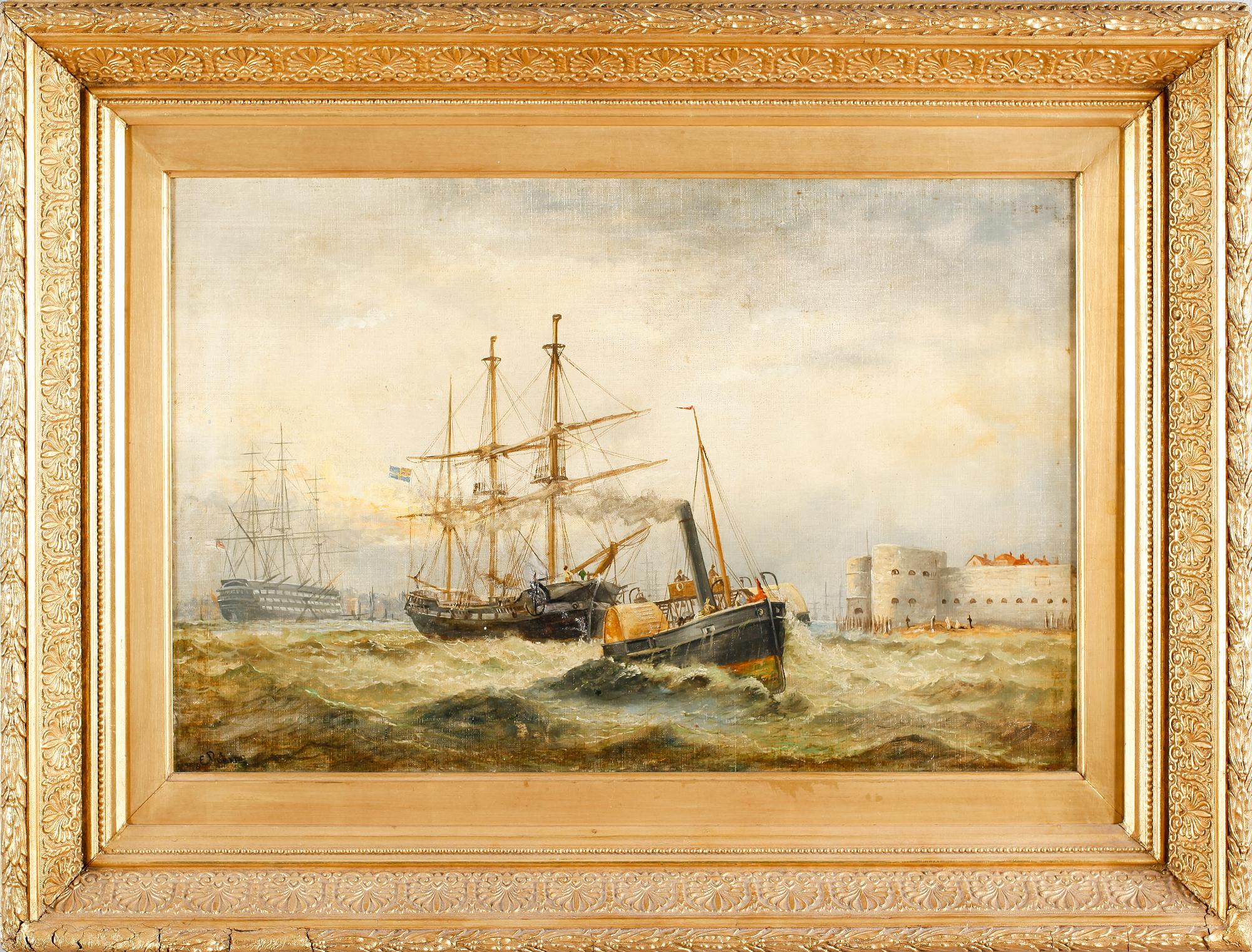 OKÄND KONSTNÄR, olja på duk, signerad E Robins, England 1800-tal.