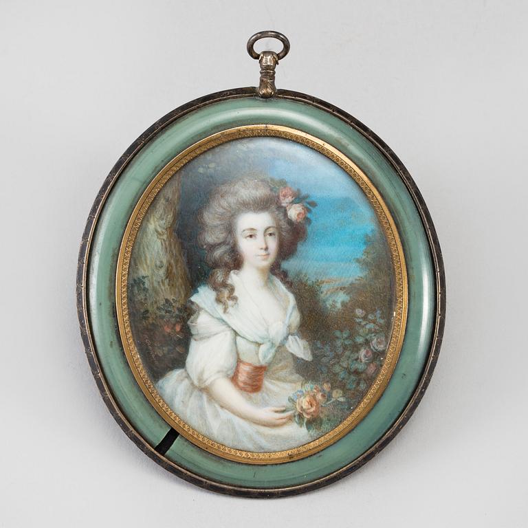 IGNACE JEAN VICTOR ELLER FRANÇOIS CAMPANA, miniature. Oval. Signed.