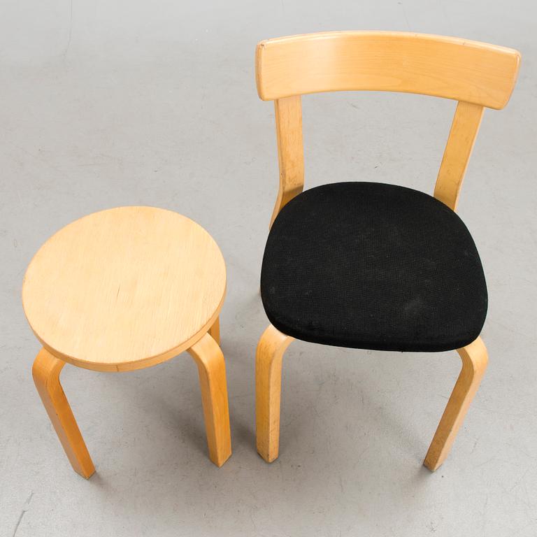 Model 69 Chair and E60 Stool by Artek.