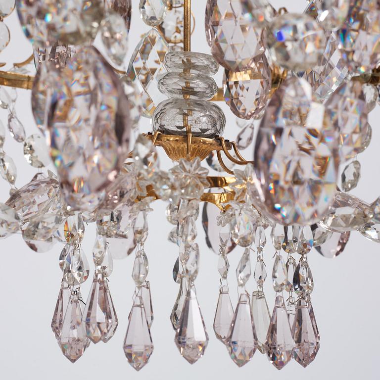 A Swedish late 18th century Gustavian eight-light chandelier.