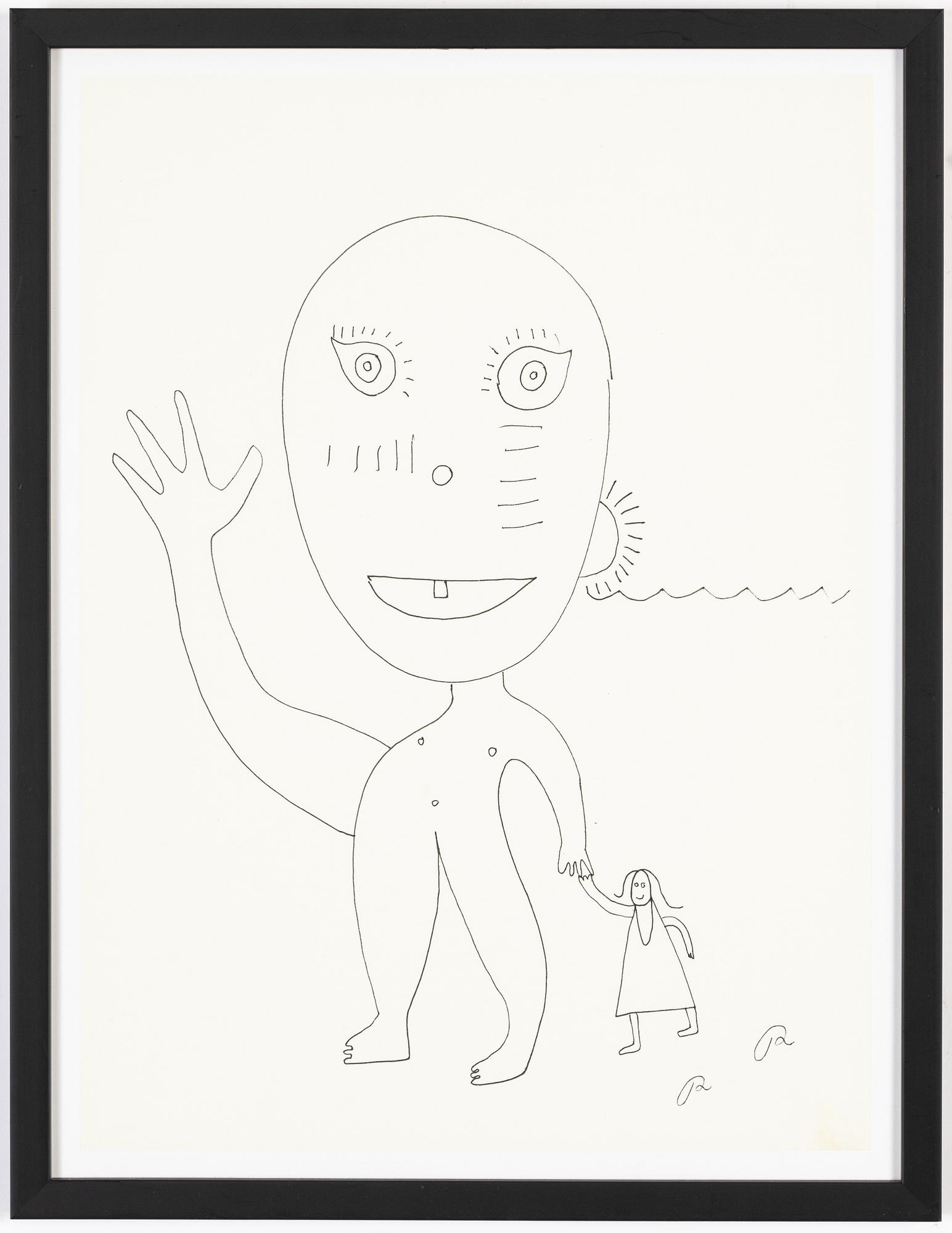 Roger Risberg, indian ink drawing, signed. Executed in 2008.