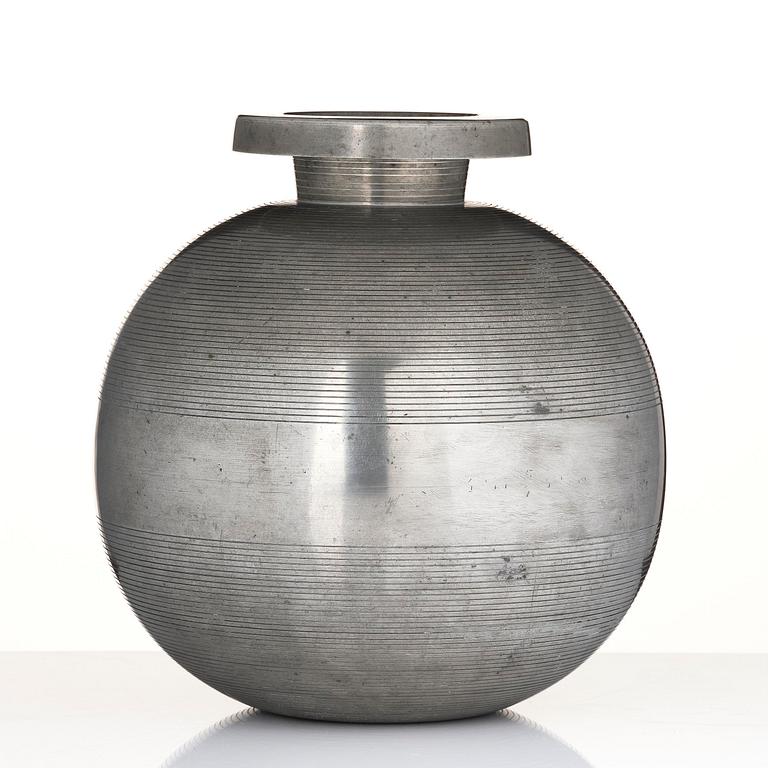 Sylvia Stave, a pewter vase model 5496, C.G. Hallberg, Stockholm, 1934.