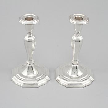 LJUSSTAKAR, ett par, silver, C.G Hallberg, Stockholm, 1956.