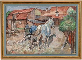 Acke Åslund, oil on canvas, signed AÅ and dated 1920.