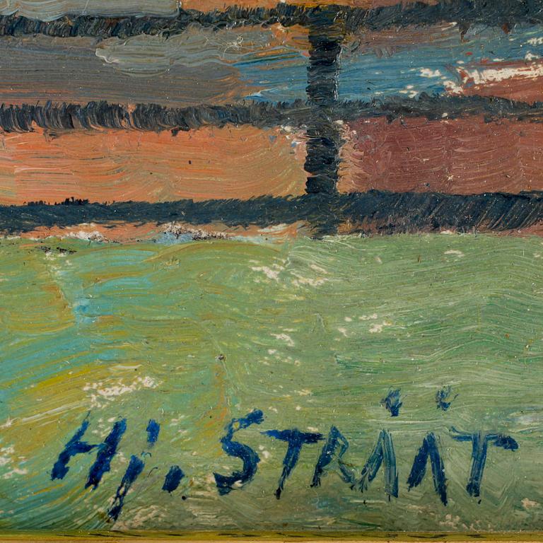 HJALMAR STRÅÅT, olja på pannå, signerad o daterad 1948 a tergo.