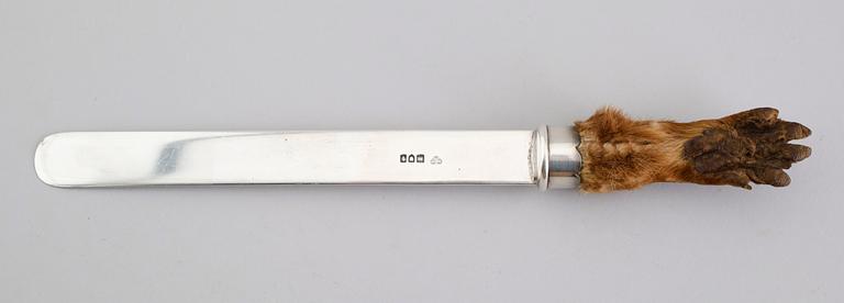 BREVKNIV, silver, London 1906. Total vikt ca 174 gram.