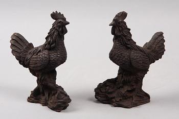 FIGURINER, ett par. Metall, Kina 1900-tal.