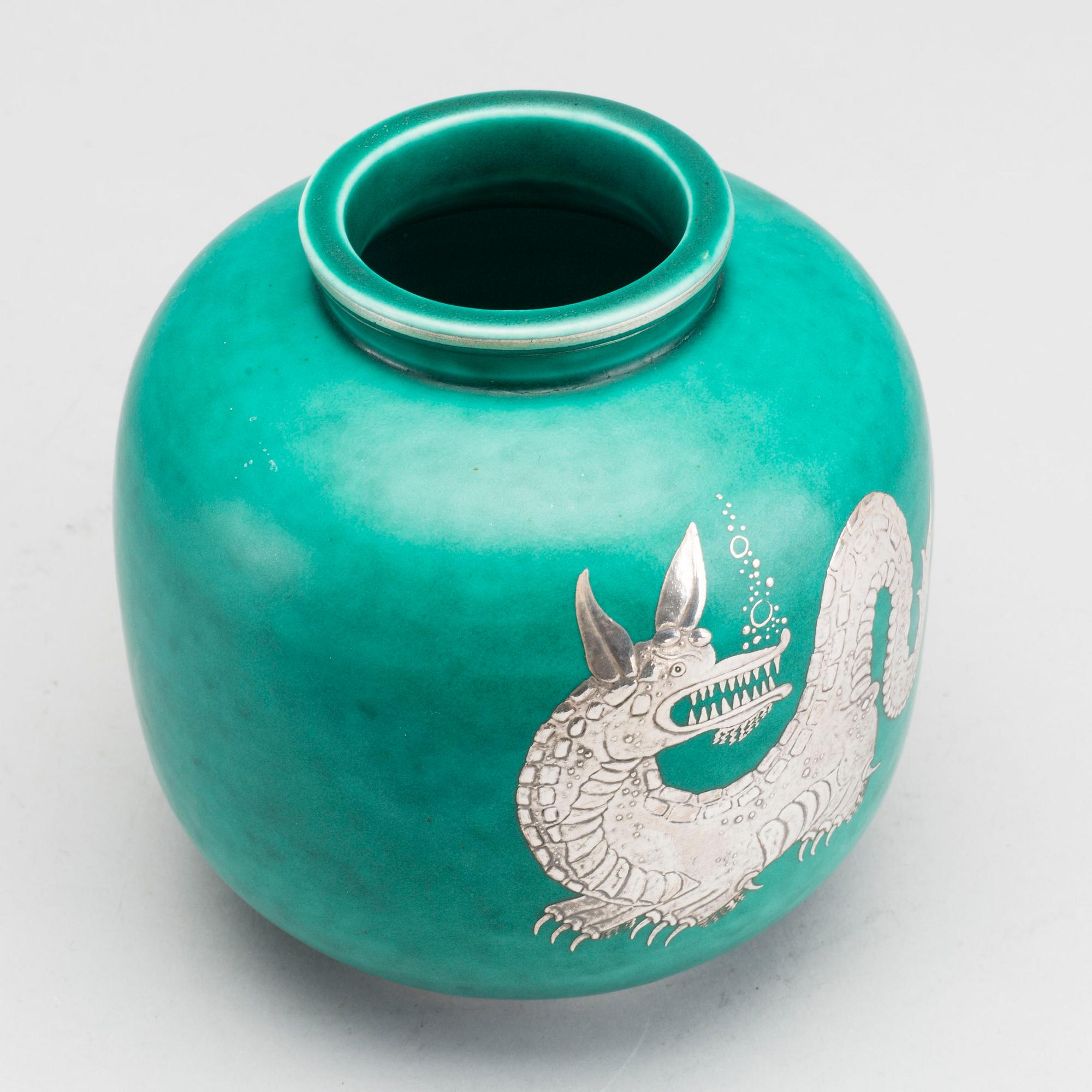 WILHELM KÅGE, vas "Argenta" stengods Gustavsberg 1942.