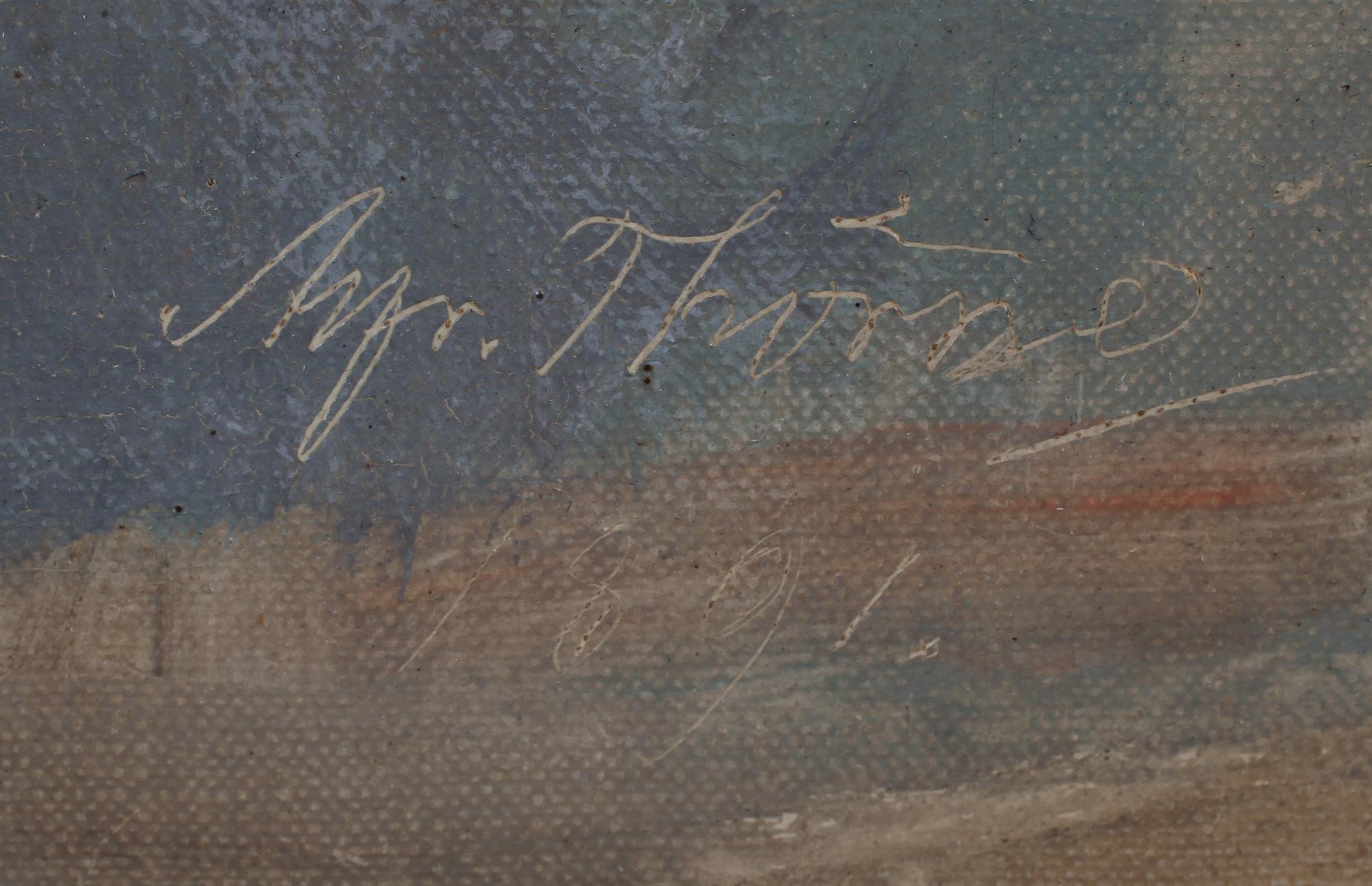 ALFRED THÖRNE, olja på duk, signerad och daterad 1891.
