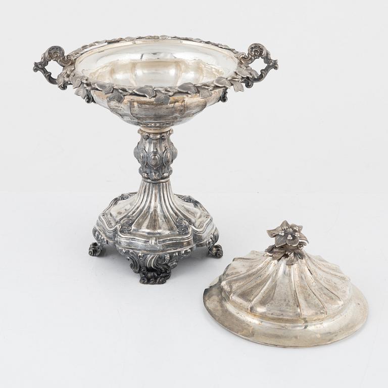 Gustaf Möllenborg, sockerskål, silver, Stockholm 1849.