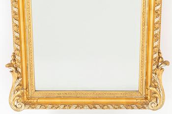 A late 19th century mirror and console table.