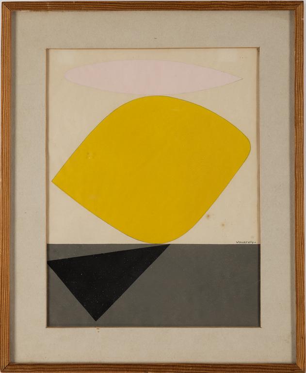 VICTOR VASARELY, pochoir, 1952, stamped signature.