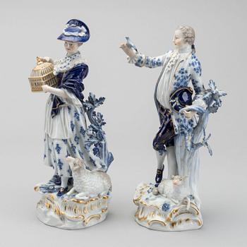 FIGURINER, två stycken, porslin, Meissen, tidigt 1900-tal.