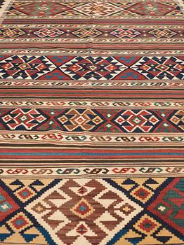 CARPET. Antique Shasavan Kilim. 317 x 148 cm.