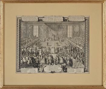 KOPPARSTICK, 2 st, Wilhelm Swidde efter Erik Dahlbergh, 1700/1800-tal.