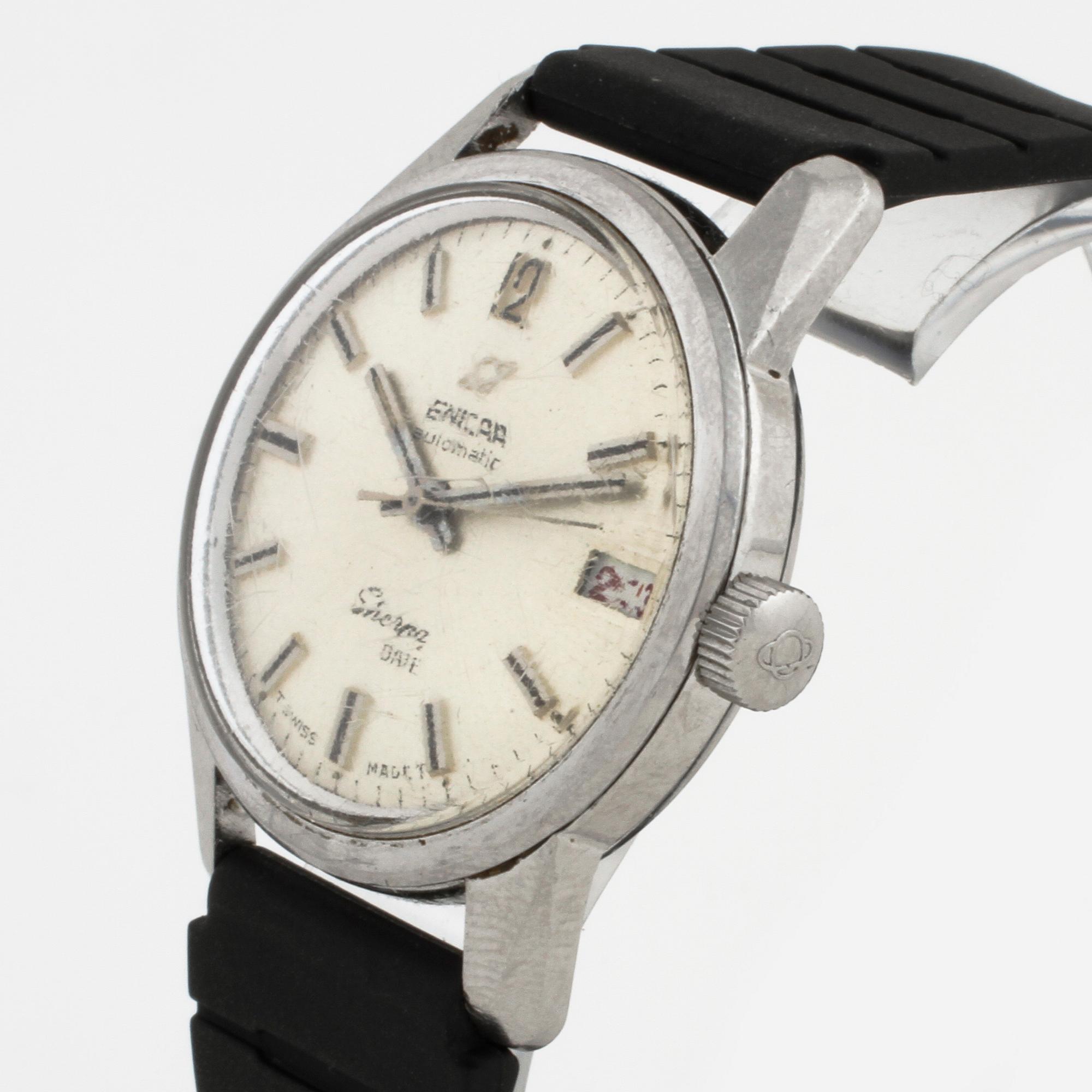 ENICAR, Sherpa Date, armbandsur, 34,5 mm,