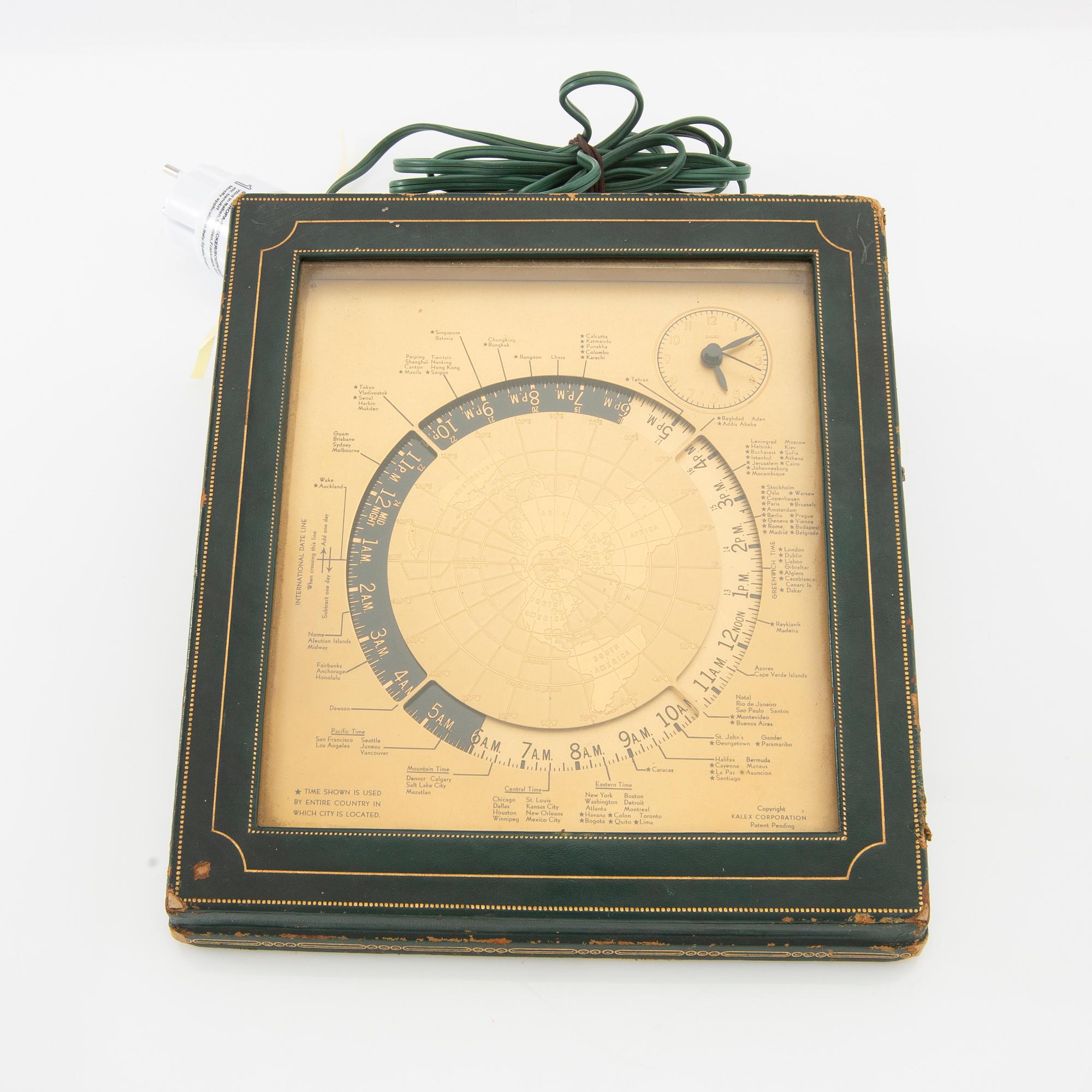Kalex World Clock USA 1950s/60s.