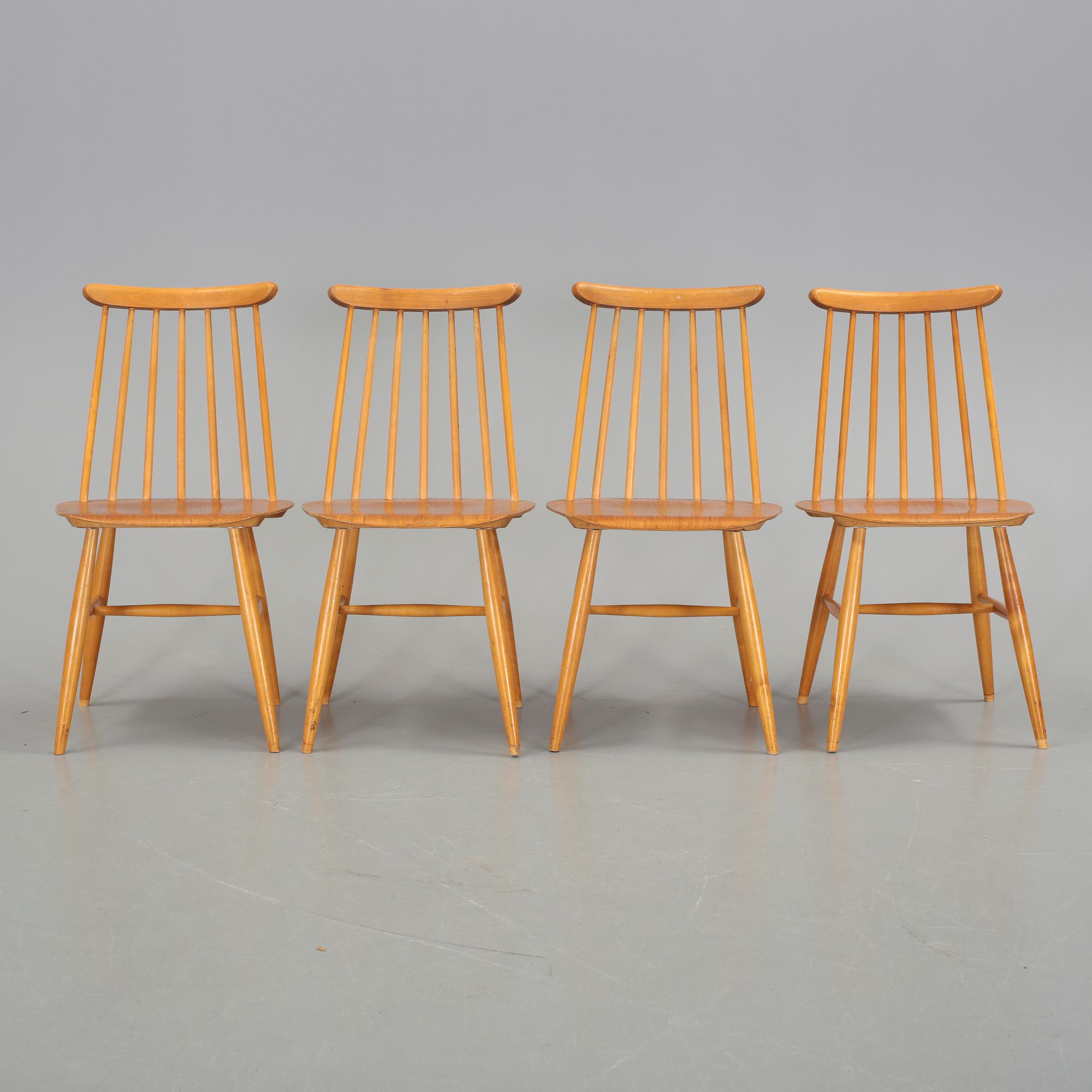 STOLAR, 4 st, "Fanett", Ilmari Tapiovaara, Edsbyn, 1950-/60-tal.