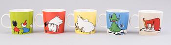 MOOMIN-MUGS, 13 pcs, porcelain, Moomin Characters, Arabia 1999-2017.