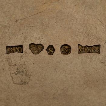 Dosa, guld, samt dosor, 4 st, silver. 1800-1900-tal.