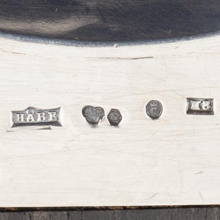 H Brogren, tea strainer, silver, Håbes Atelier, Gothenburg 1934.