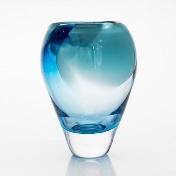 Sini Majuri, unik, glasskulptur, "Jungle Wide blue", signerad Sini Majuri 2019. Glass Studio Mafka&Alakoski Riihimäki.