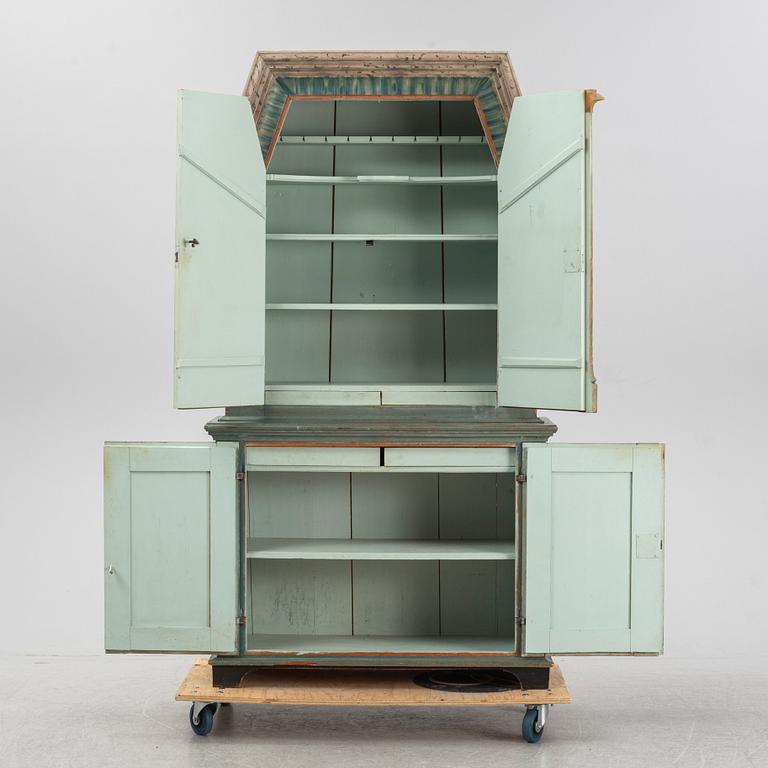 A painted Swedish provincial cabinet from Jämtland, dated 1849.