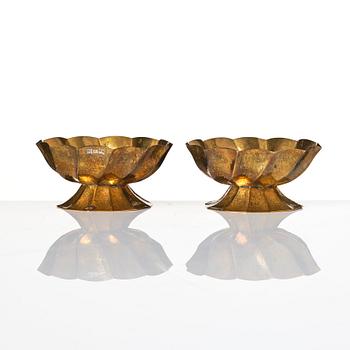 Josef Hoffmann, a pair of brass bowls, Wiener Werkstätte, Austria ca 1920.