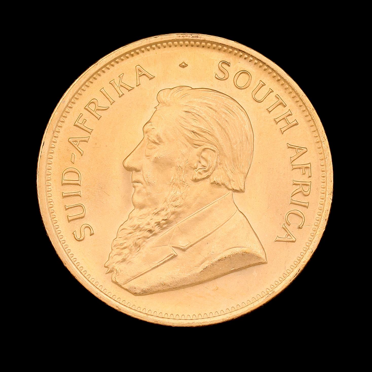 GULDMYNT, finguld, Krugerrand, Sydafrika, 1983. Vikt ca 34 g.