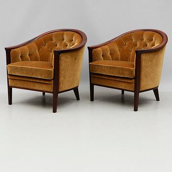 FÅTÖLJER, 1 par, Bröderna Andersson, Ekenässjön, 1900-talets andra hälft.