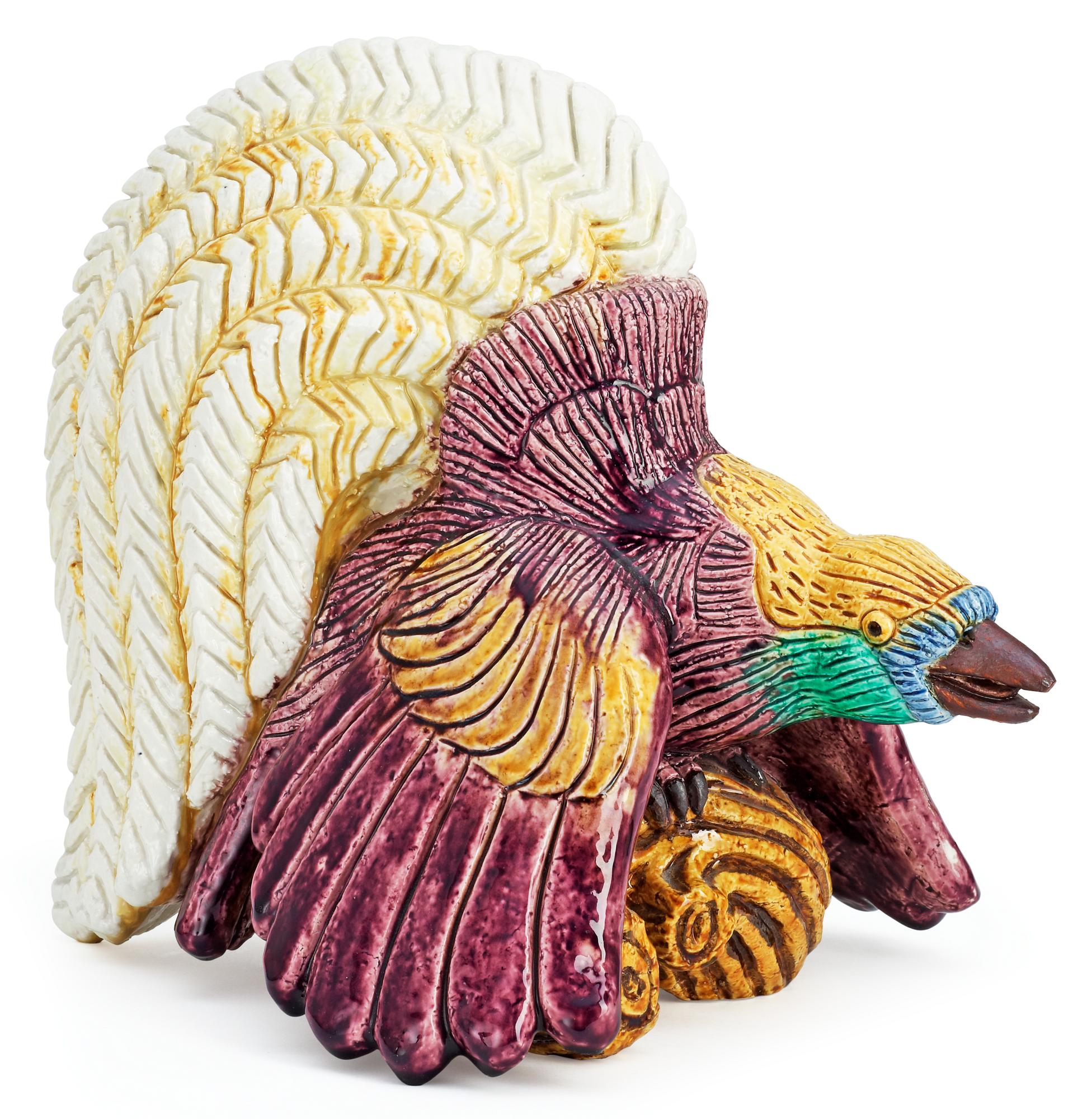 A Gunnar Nylund stoneware figure of a bird of paradise, Rörstrand.