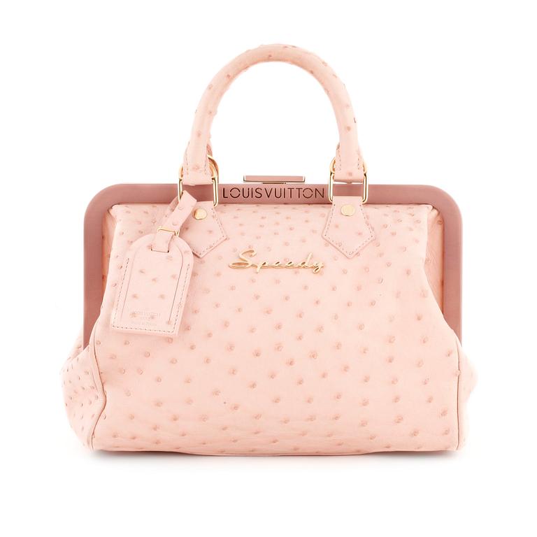 LOUIS VUITTON, a pink ostrich top handle bag, "Speedy", S/S 2008 by Richard Prince 2008.