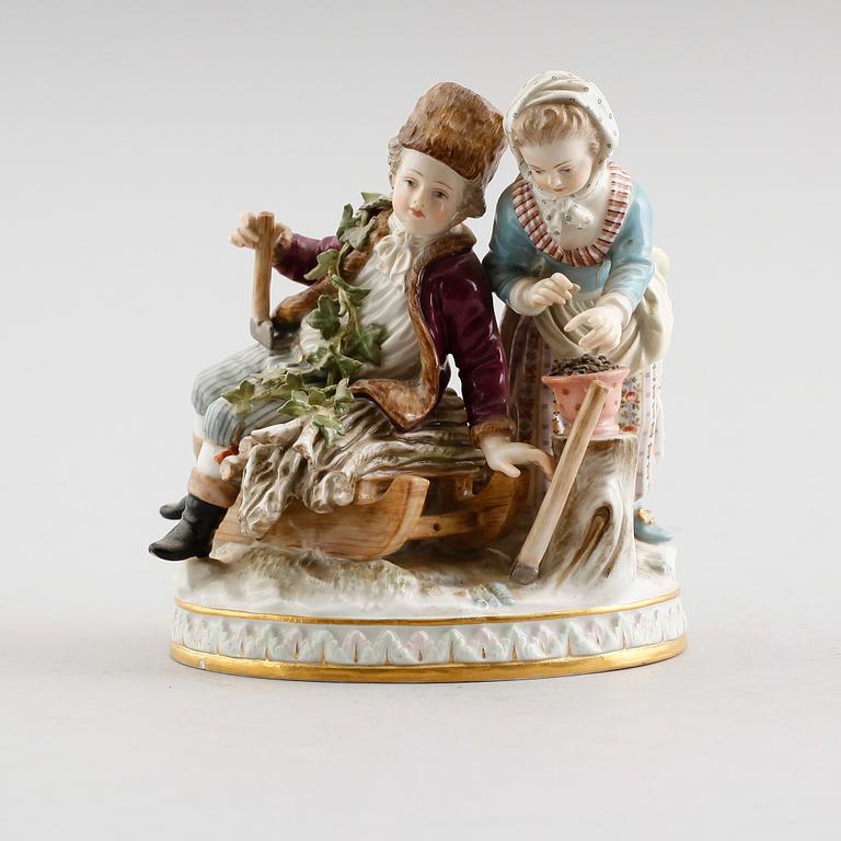FIGURGRUPP, porslin, Meissen, 1900-talets första hälft.
