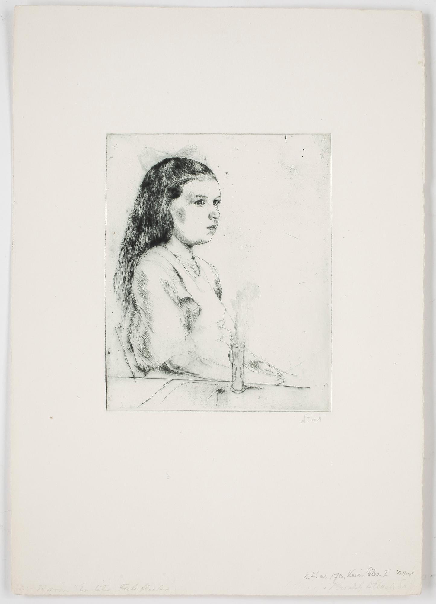 AXEL FRIDELL, torrnål, Falun 1922, signerad.